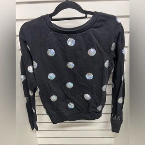 Victoria’s Secret Pink Black Sequin Dot Sweatshirt